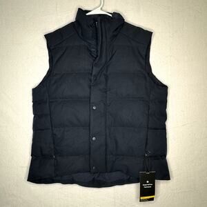 Lululemon Wunder Puff Vest Button Zipper Tech Canvas TRNV Navy Blue Men Large